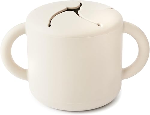 mushie Taza de silicona para refrigerios  Contenedor de comida a prueba de derrames para niños pequeños y bebés (marfil)