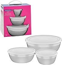 Jogo De Potes Tramontina Freezinox Em Aço Inox Com Tampa Plástica 3 Peças Tramontina Inox Jg.aco Inox 3 Pcs.c/tp.freezinox