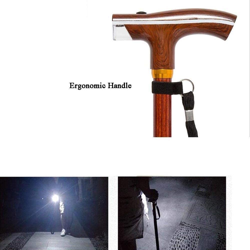 Bastone da Passeggio, Bastone for Mobilità in Alluminio a LED for Adulti 10 Altezze Regolabili Max 150 kg Multicolor(#2)