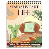 SOUTHERN LOTUS Minimalist Art Life Spiral Bound Adult Coloring Book, Explore Mindful with Abstract Patterns, Minimalism and Artistic Creativity