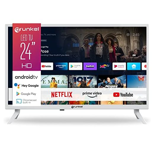 Grunkel - Televisor 24 Pulgadas Smart TV - con Pantalla de Panel HD Ready, Wi-Fi y Smart TV. Bajo Consumo y Auto-Apagado - 24 Pulgadas (Android11Blanco)
