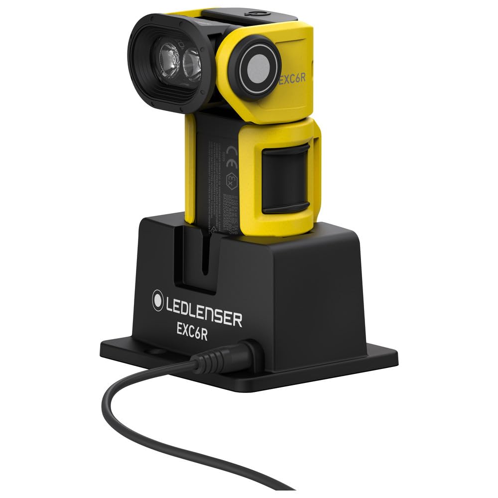 Ledlenser EXC6R ATEX - Lámpara LED de mano con cargador 502406 (linterna de bolsillo de luz), protección IP68/Ex: protección ATEX/Ex Polvo: Ex ib IIIC T135 °C Db/Ex-protección gas: Ex ia IIC T4 Ga