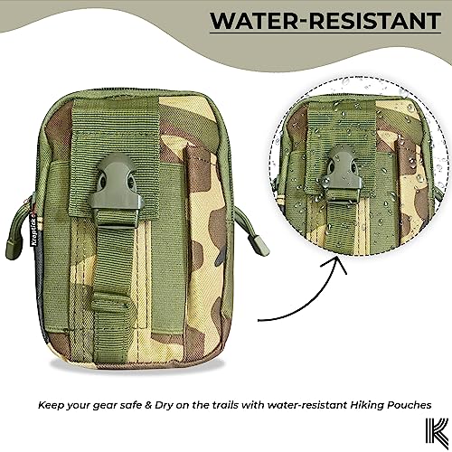 Image of Kraptick Multi-Purpose Water Resistant Waist Bag with Dual Compartment, Waist Bag Mobile Phone Holder, Waist Pack for Men, Women Camping Hiking Pouch (Jungle Camouflage)