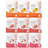IKOPFLN 9 Paia di Maschera Piedi Esfoliante,Maschera Piedi Idratante,Per Secchi e Screpolati Cura dei Piedi(Pesca +Arancia + Fragola)