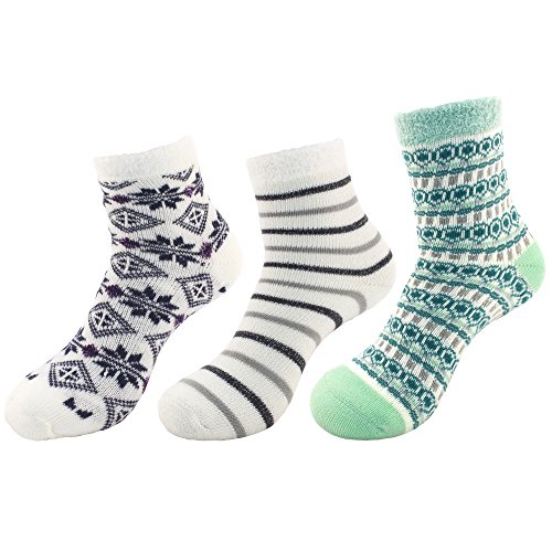 Image of BambooMN Women's Super Soft Warm Cozy Fuzzy Socks Assortments