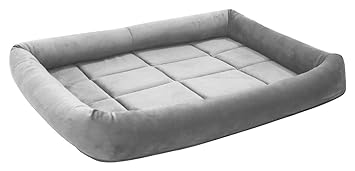 Hiputee Velvet Rectangular Cat Dog Pet Bed - Soft, Washable, Portable for Kennel (XL, Grey)