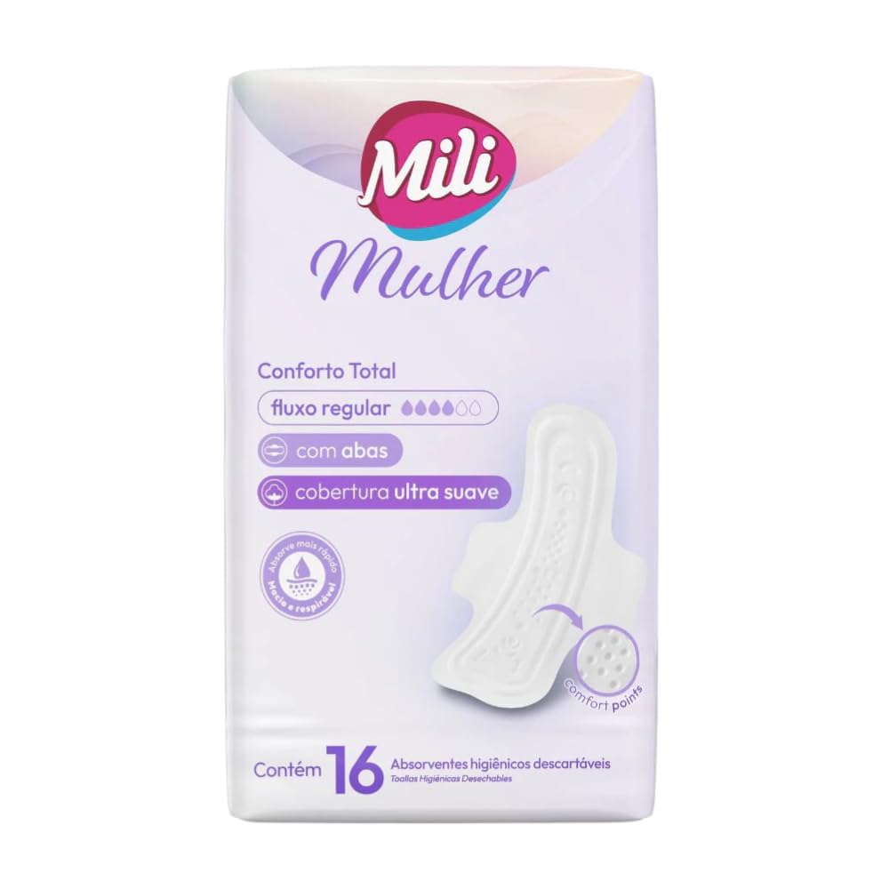 Absorvente Mulher Conforto Total com Abas (MILI) - 16 Unidades
