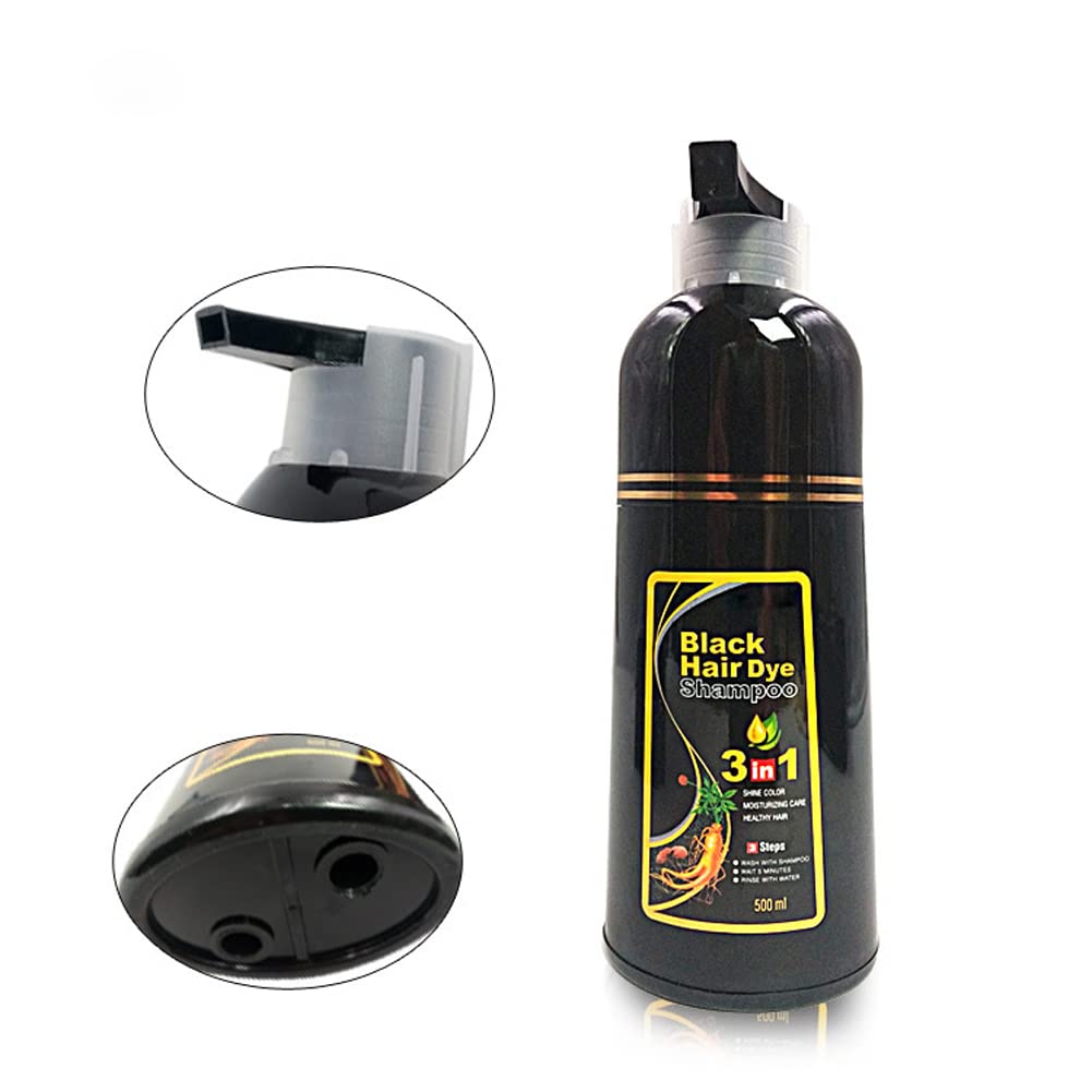 3-in-1 Black Hair Dye Shampoo for Women and Men - 500ML Instant Herbal Hair Darkening Shampoo - 10 Mins No More Grey or White Hair product thumbnail 3