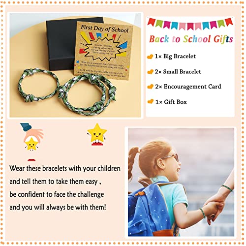 Image of First Day Of School Bracelet, Matching Mommy And Me Mother Son Daughter Paracord Back To School Bracelets Wish Gift for Mom Boys Dad Girls Jewelry