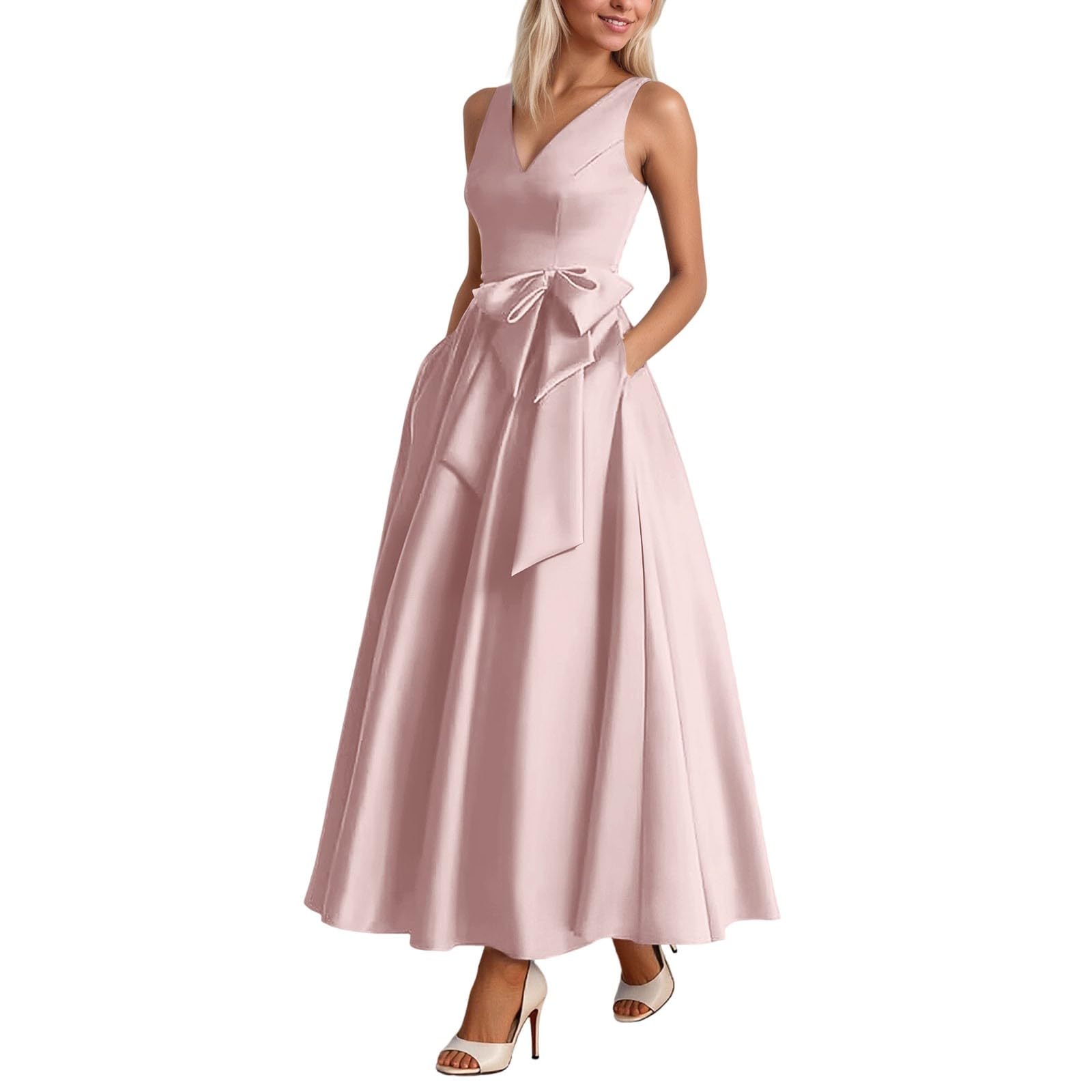 Elegante Abito da Sera Formale in Raso per Banchetti e celebrazioni con Tessuto Scintillante di Lusso e Design per Un Look Sofisticato