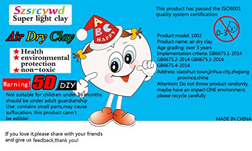 Szsrcywd 36 PCS Colorful Kids Modeling Soft Clay Air Dry Clay Studio Toy 36 Bright Color No-Toxic Modeling Clay Creative DIY Crafts