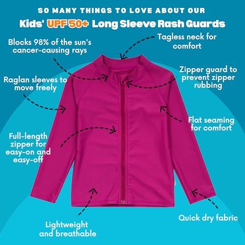 Image of SwimZip UPF 50+ Long Sleeve Rash Guard for Boys' and Girls' - Baby, Toddler, Kids