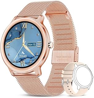 LIGE Smart Watch for Women, 1.1'' Full Touch Fitness Tracker with Blood Oxygen Heart Rate Monitor, IP67 Waterproof Mesh Bracelet Music Control Pedometer Calorie Stopwatch Ladies Watch for Android iOS