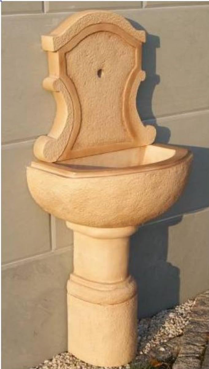 Casa Padrino Fontana a Muro Art Nouveau Beige 51 x 36 x A. 136 cm - Elegante Fontana da Giardino - Accessori per Decorazione da Giardino in Stile Barocco e Art Nouveau