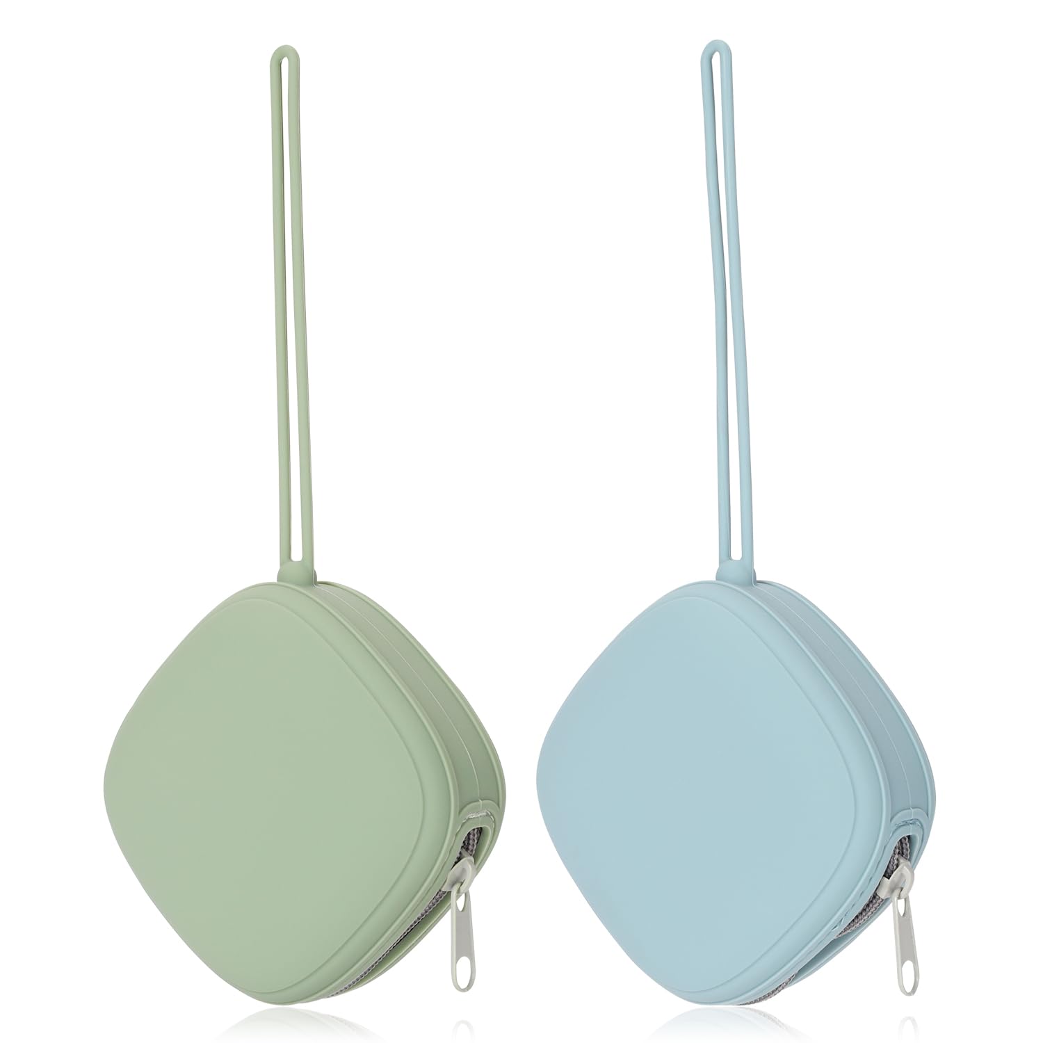 AULEGE Silicone Pacifier Case, 2 Pack (Sage, Ether)