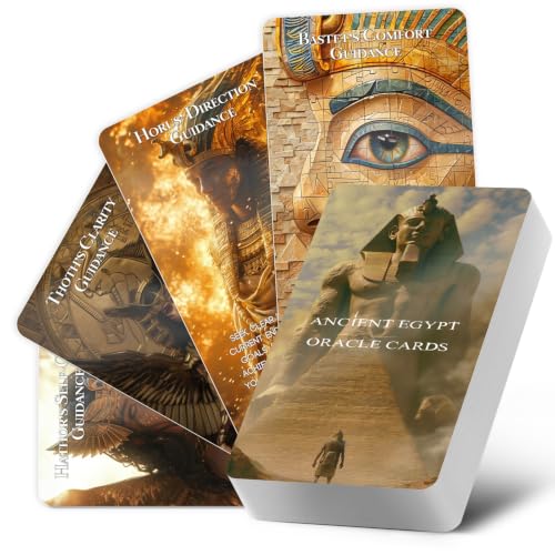 ZZBUY Egyptian Oracle Cards, 54 Ancient Wisdom Guide Oracle Deck