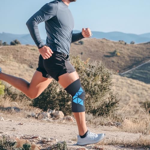 Image of KUE Knee Compression Sleeve Support for Men & Women | Pain Relief, Injury Recovery, Sports, Running, Gym, Cycling, Workout | Knee Brace for Joint Support (XL, Black, Pack of 2)