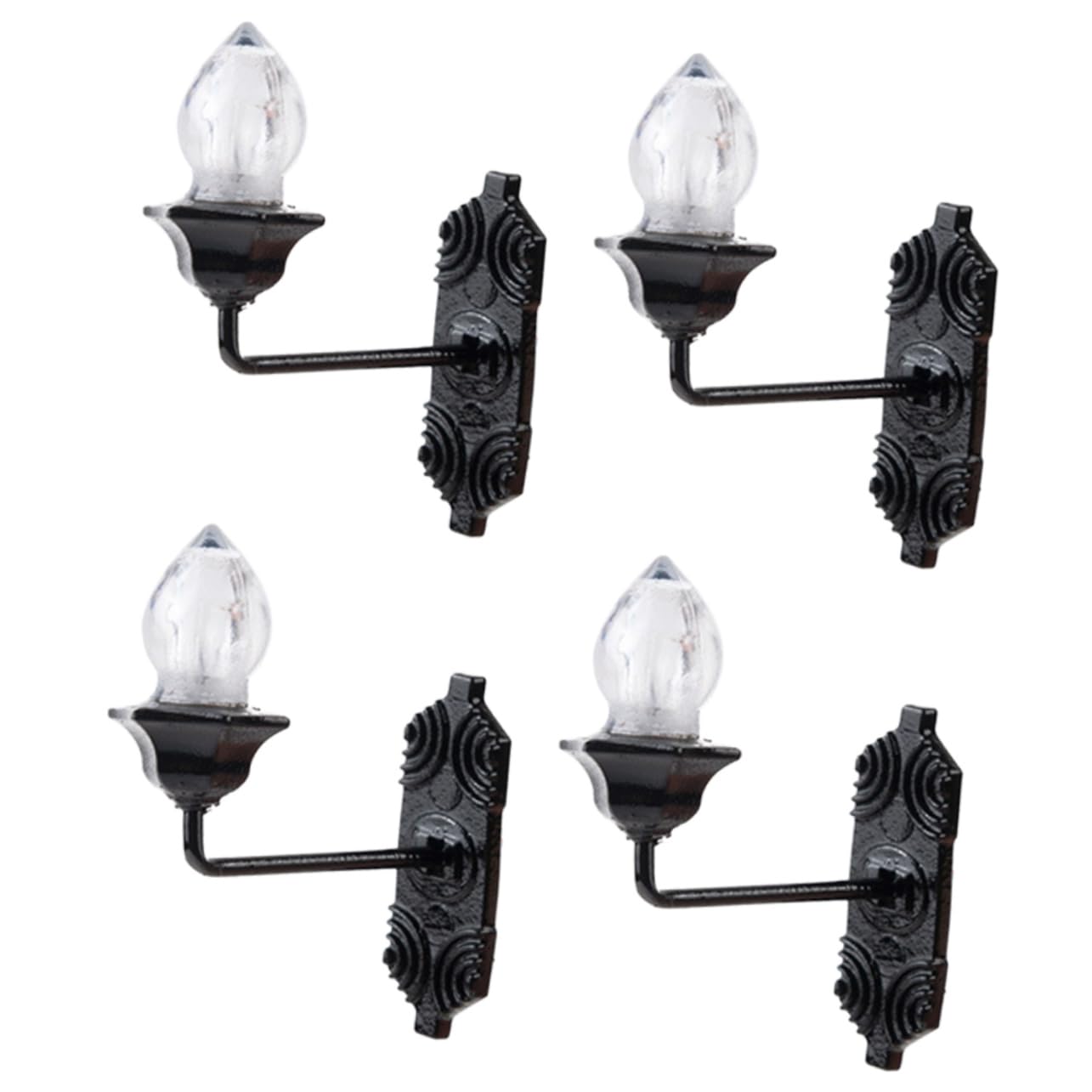 HOLIDYOYO 4Pcs Mini Luminous Wall Lamps for Sand Table Warm Light for Mini House Landscape Decoration Compact for