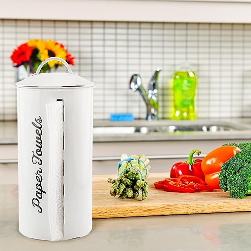 AuldHome-Design-Farmhouse-Paper-Towel-Holder-White-Rustic-Enamelware-Countertop-Paper-Towel-Dispenser-for-Kitchen AuldHome Design Farmhouse Paper Towel Holder White Rustic Enamelware Countertop Paper Towel Dispenser for Kitchen