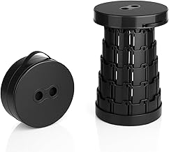 Hudux Collapsible Stools, Upgraded Folding Stool, Portable Stool Load Capacity 100KG Folding Stool with Carrying Straps - Telescoping Stool for Outdoor Fishing Hiking Gardening Travel BBQ