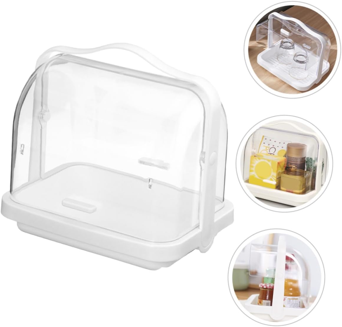Transparent Handheld Cake Display Box Food Tasting Holder for Afternoon Tea Cupcake and Bread Storage Dust Design for Shops and Home Decor