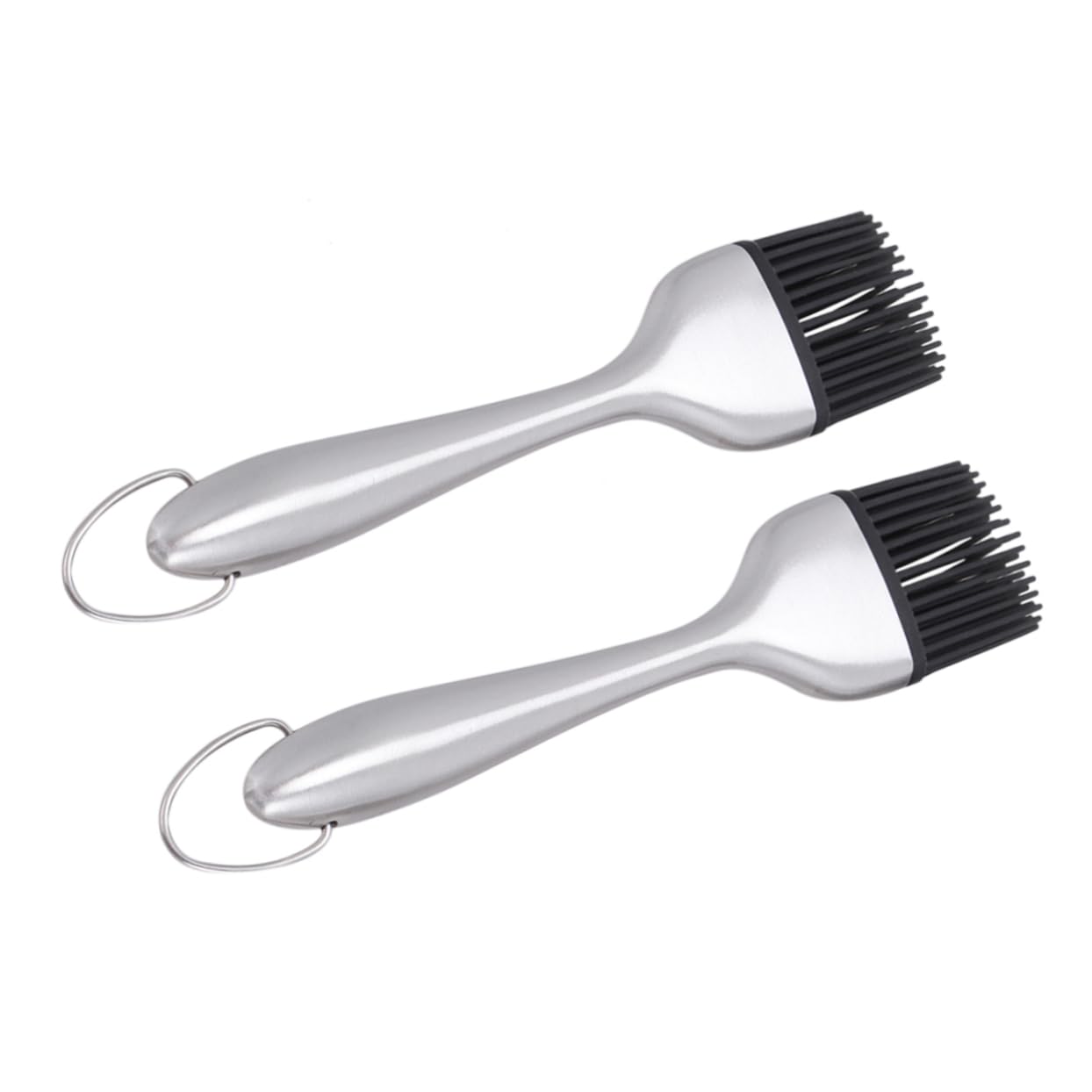 VINTORKY 2pcs Barbecue Oil Brush Silicone Basting Brush Stainless Steel Handle Versatile for Kitchen Bbq