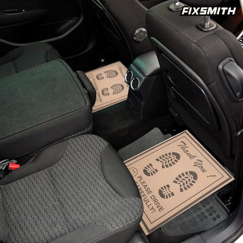 Image of FIXSMITH Disposable Car Floor Mats Paper | Universal Anti Slip Service Foot Mat for Garage & Workshop | Car Interior Protection Sheet | Thank You Print | Pack of 25