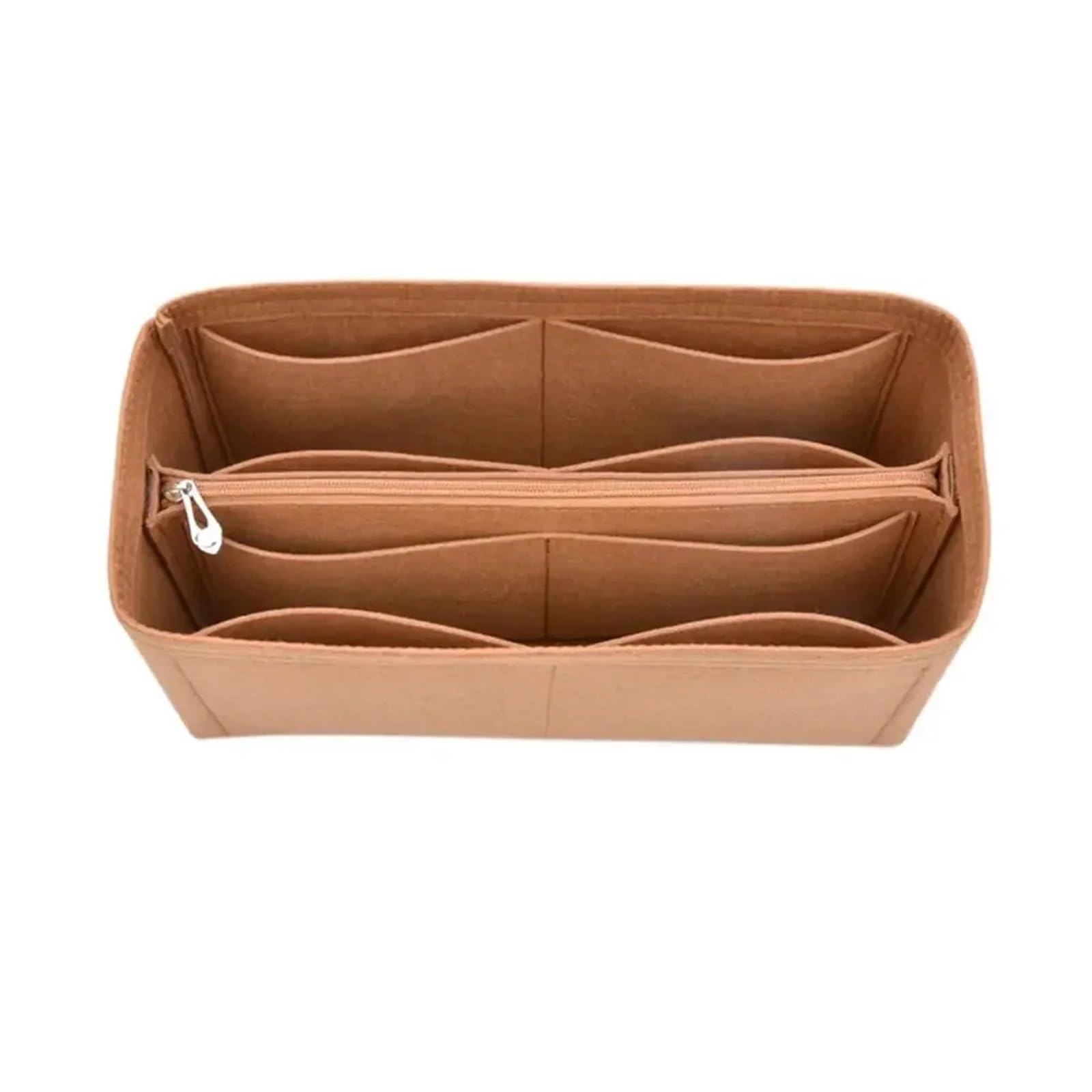 NJIEzhao Felt Handbag Insert Felt Insert Liner Purse Organiser Pouch Handbag Tote Bag Internal(Brown-Style-2)
