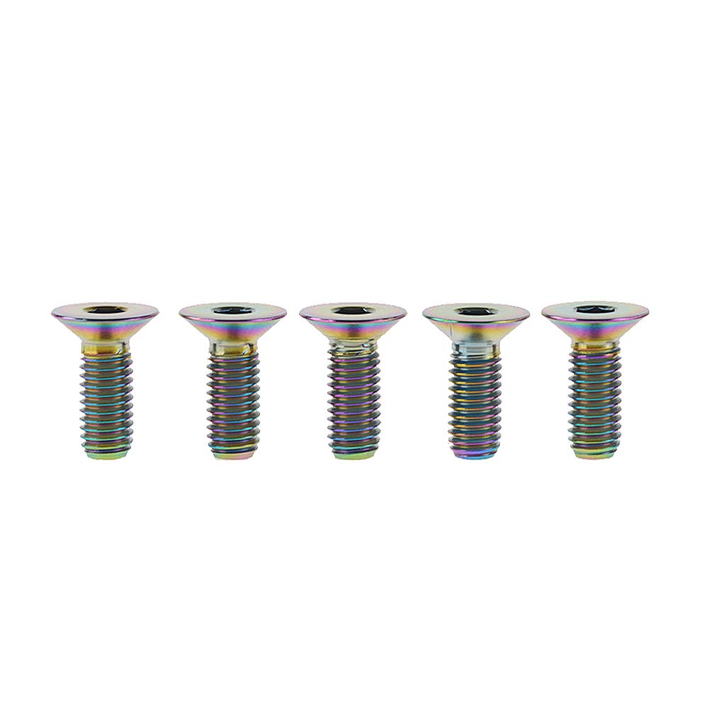 DWAMMEBRS Bolts DIN7991 M6x10 12 15 20 25 30 35 40 45mm Countersunk Hex Socket Screws Pack of 5(Rainbow,M6x15mm)