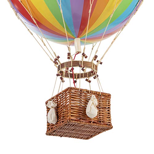 Authentic Models, Jules Verne Air Balloon, Hanging Home Decor - 27.6 Inch Height, Historic Hot Air Balloon Model for Home Decor, Detailed Vintage Decorations to Hang from Ceiling - Rainbow