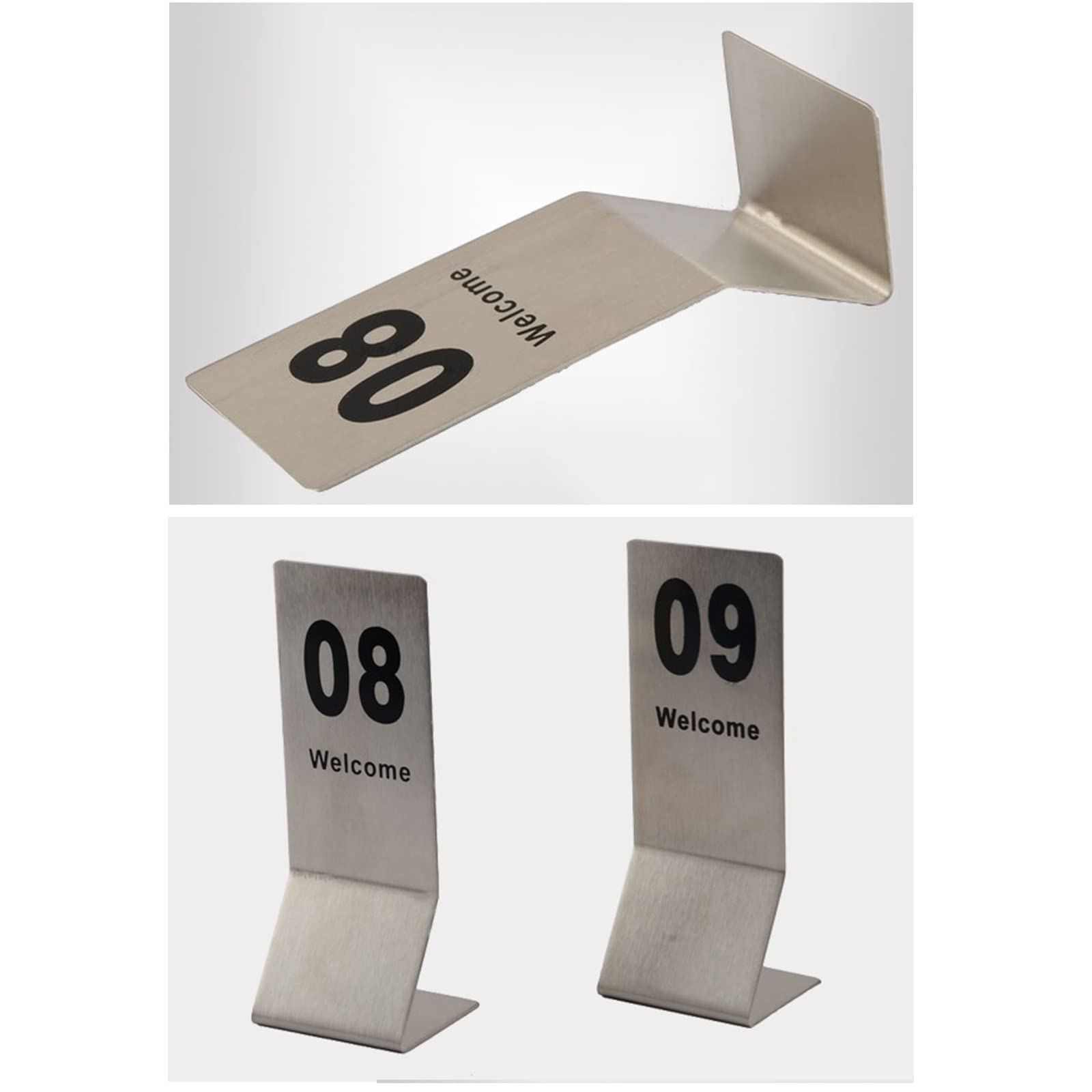 Karty z numerami stolików, Stojaki Na Numery Stołów Ze Stali Nierdzewnej 25 Lub 50 Szt. 1-25 1-50 Rozmiar 15,5x6 Cm(1-50)