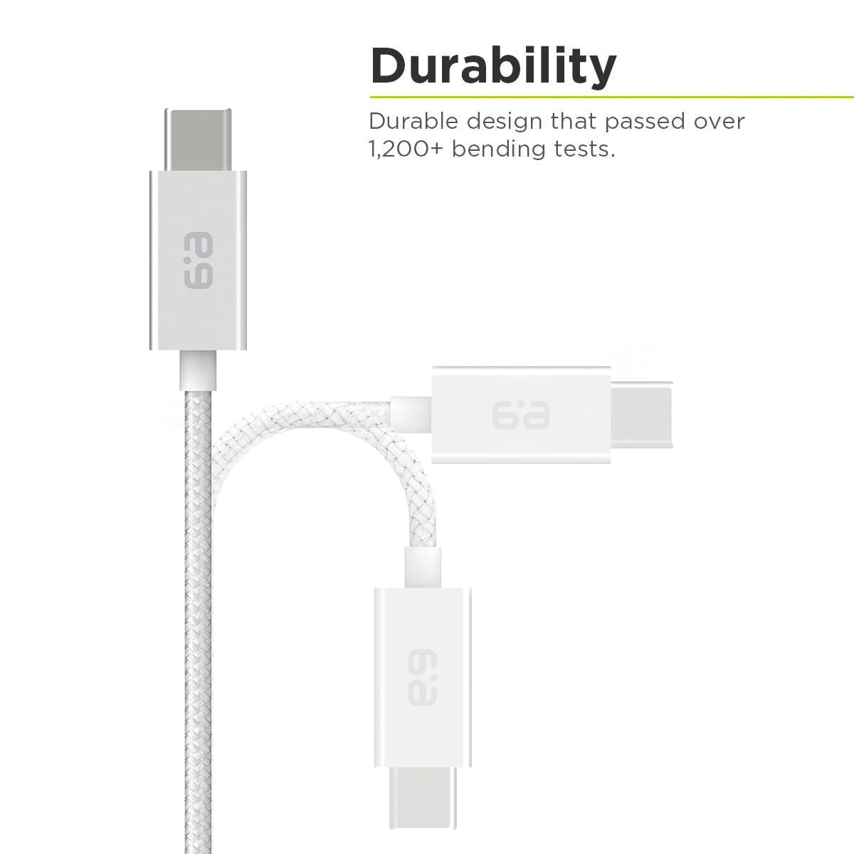 PureGear Braided USB-C To C Cable 6ft - Fast Charging For IPhone, Galaxy, Pixel & More