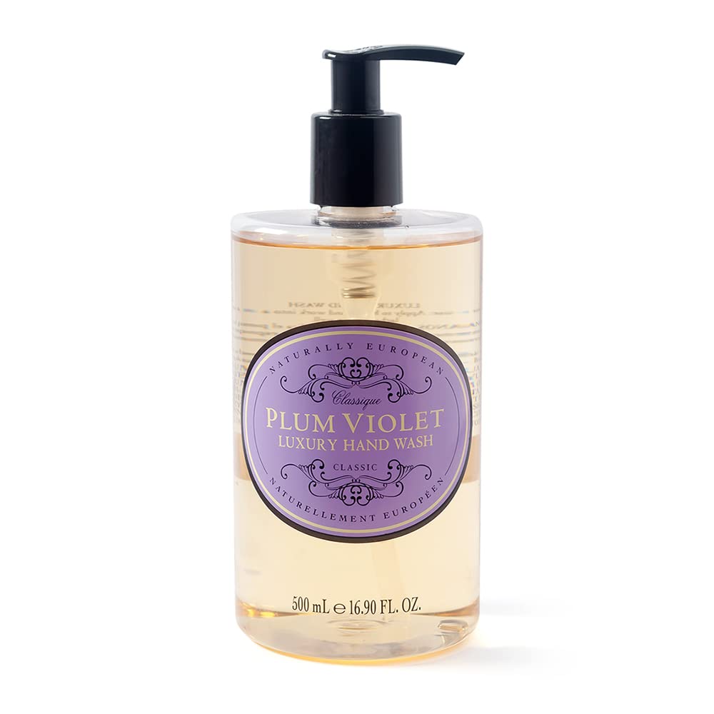 Naturally European Plum Violet Luxury Hand Wash, Cleanse & Moisturise - 500ml Natural Soap Ideal for Sensitive Skin Hand Soap, Liquid Hand Soap, Liquid Soap