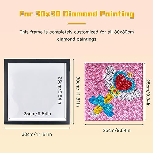 TMBMLPP 2PCS Diamond Painting Frames, 30x30cm Diamond Art Picture Frames, Black Photo Frame, for Poster Photos - Image 2