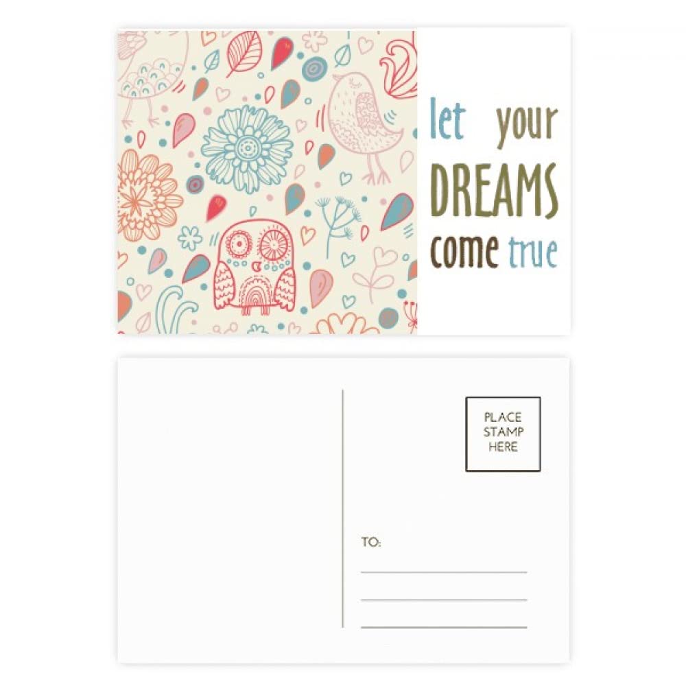 Tarjetas de felicitación de búho y flores (20 uds.) impresas para dedicatorias 4