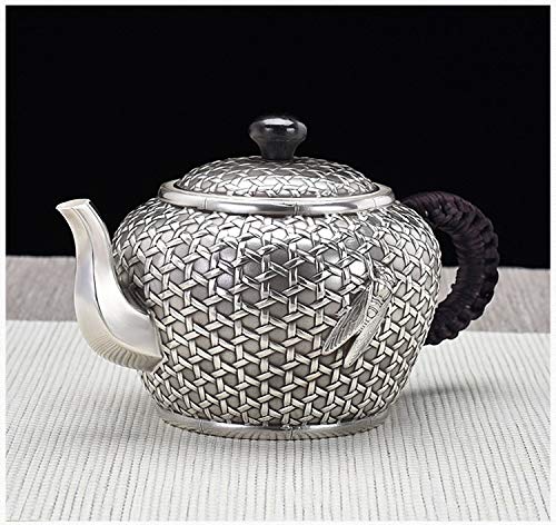 No-Branded Teiera d'Argento hkrstssxj Pure Silver Silver Teapot Home Teakettle Vecchia Cerimonia Teiera Set di Acqua… - immagine 3