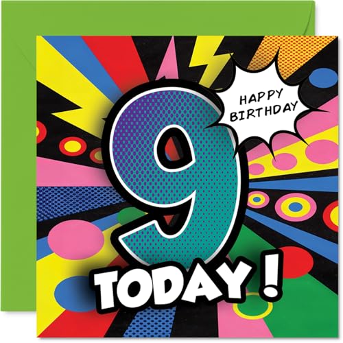 Carte 9e anniversaire festive pleine de plaisir