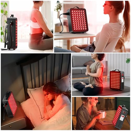 Image of Red Light Therapy, Clinical Grade Dual Chip with 60 LEDs, 660nm /850nm High Power Infrared Panels, Timer Function for Body, Pain Relief, Face