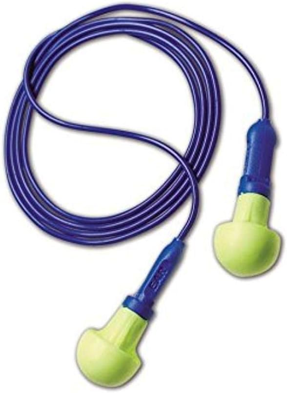 3M E-A-R Push-Ins Earplugs 318-1003, Corded, Poly Bag, (Pack of 200)