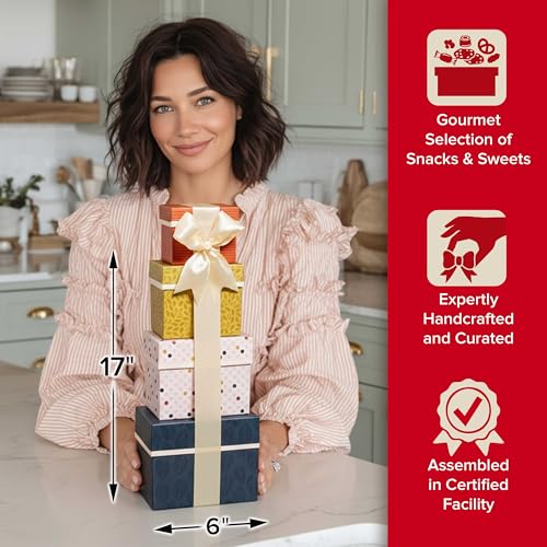 Broadway Basketeers Elegant Gift Basket Tower Cookies Popcorn & Sweets - image 7
