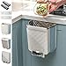 Ruucy Składany kosz na śmieci do kuchni, wiszący kosz na śmieci, 11 l, uchwyt ścienny z uchwytem na worek na śmieci, do kuchni, biura, łazienki, samochodu, na kemping (niebieski)