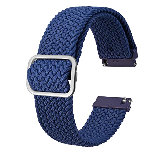 BISONSTRAP Nylon Uhrenarmband, Verstellbare Geflochtene Uhrenarmbänder für Herren und Damen, 16mm 18mm 19mm 20mm 22mm 24mm zur Auswahl