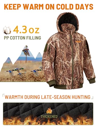 Image of NEW VIEW Kids Camo Hunting Clothes Silent, Youth Hunting Jacket for Cold Winter, Camouflage Hunting Coat for Boys & Girls