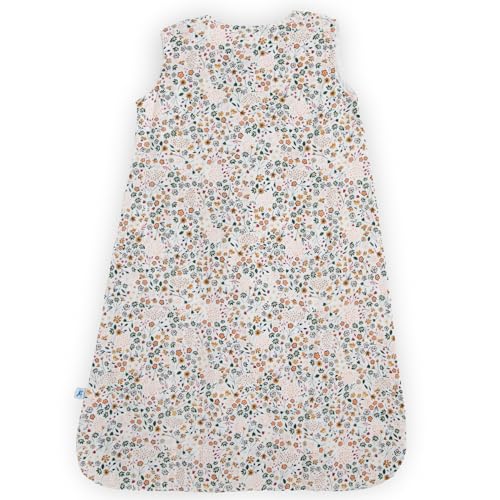 Image of Little Unicorn 6-12 Month Premium Muslin Sleep Sack 1.1 TOG | Soft & Breathable Muslin Cotton for safer sleep | 2 way zipper (Pressed Petals)