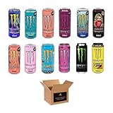Monster Energy Drink Flavours | Juiced, Zero Sugar, Ultra, Monarch, Fiesta Mango, Strawberry Dreams, VR46, Punch | High Caffeine Sports Energy Drink (Monster Mixed Assorted Cans - 500ml x 12Pack)