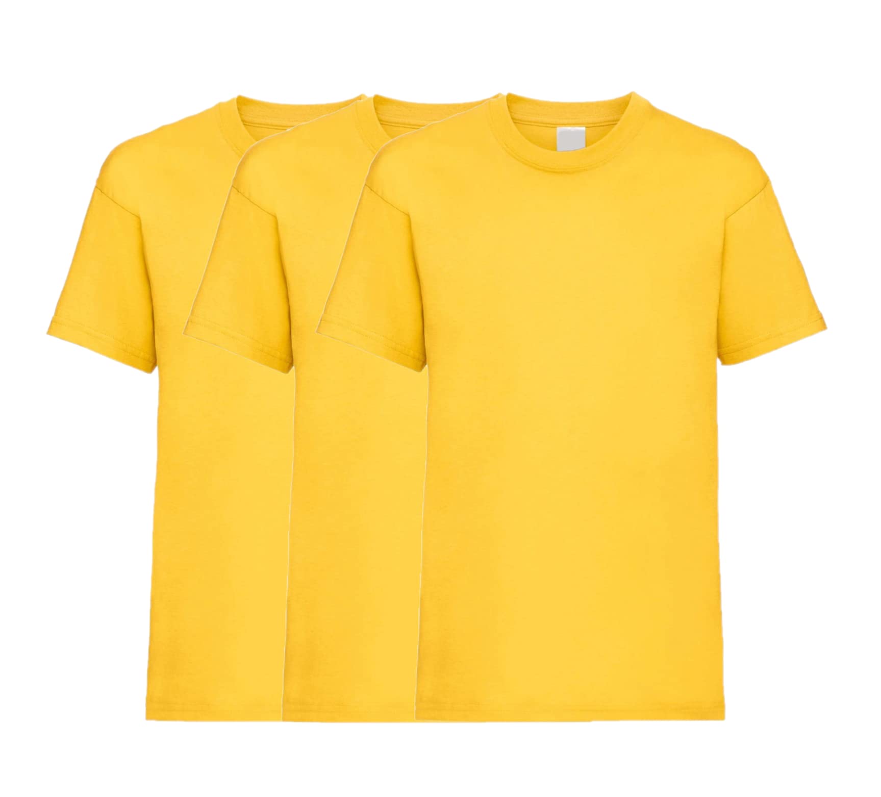 COOZO Unisex Kids Valueweight Pack of 3 Short Sleeve T-Shirts - Sunflower - 9-11 Years