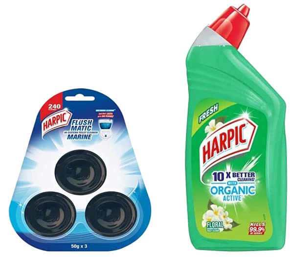 Harpic Flushmatic InCistern Toilet Cleaner Blocks, Marine 150 g
