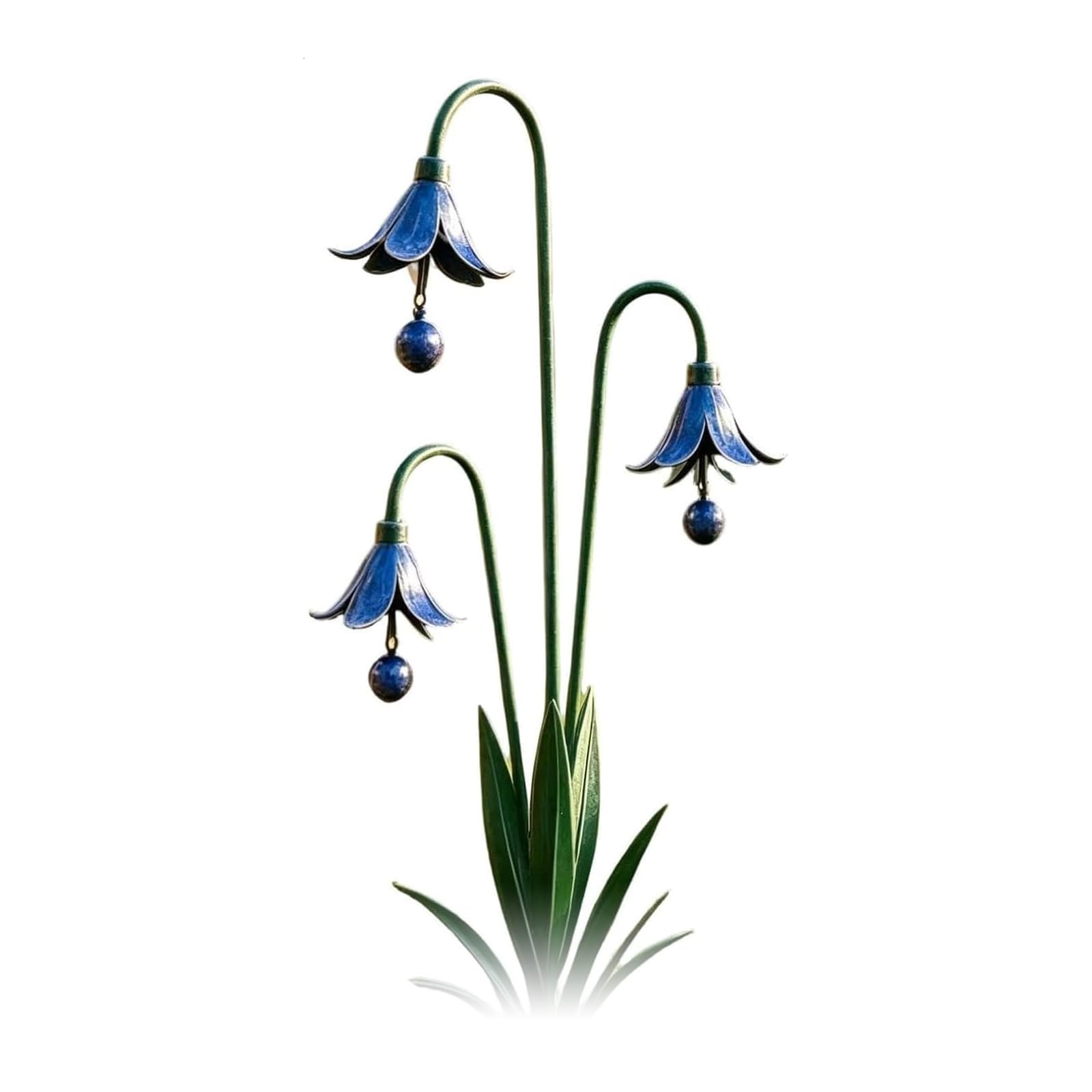 DSLKGWE Bells Garden Wind Chimes, Decorative Garden Stakes with Bells Metal Flower Gardens Stake Triple Flower Wind Chimes for Outside Decorative Outdoor Yard Art Gardens Decoration