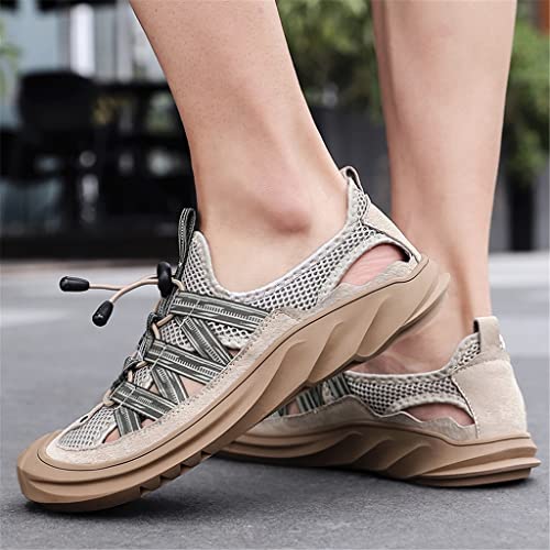 Men Sandals Plus Size Hollow Beach Shoes Comfortable Outdoor Walking Shoe for Man Hole Shoes Casual 38-48(Gray,39 Code)3
