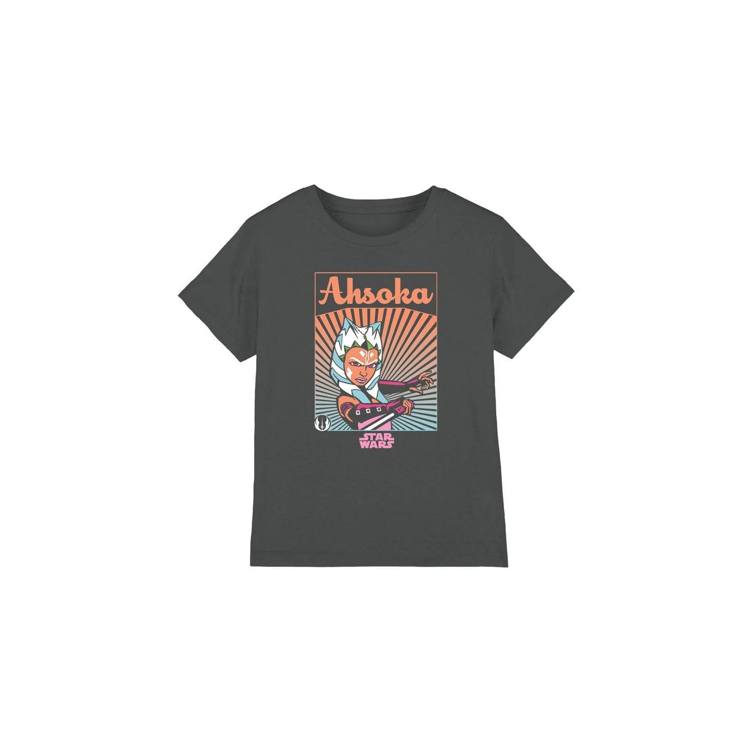 Star Wars Unisex Kids Charcoal Ahsoka Rays T Shirt, 7-8 Years